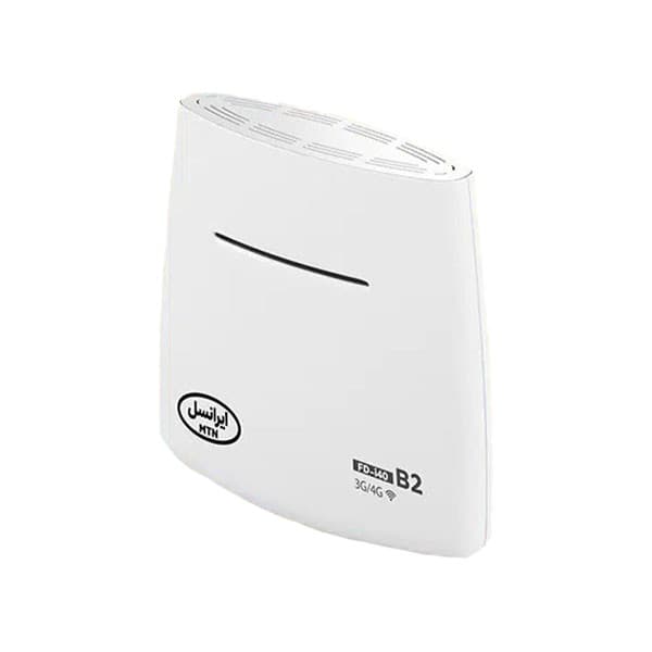مودم رومیزی سیم‌کارت خور 3G/4G ایرانسل مدل FD-i40 B2 با پشتیبانی همزمان چند دستگاه، اتصال اینترنت پرسرعت 4G، منبع تغذیه برق شهری و پورت USB، مناسب استفاده خانگی، اداری و گیمینگ
