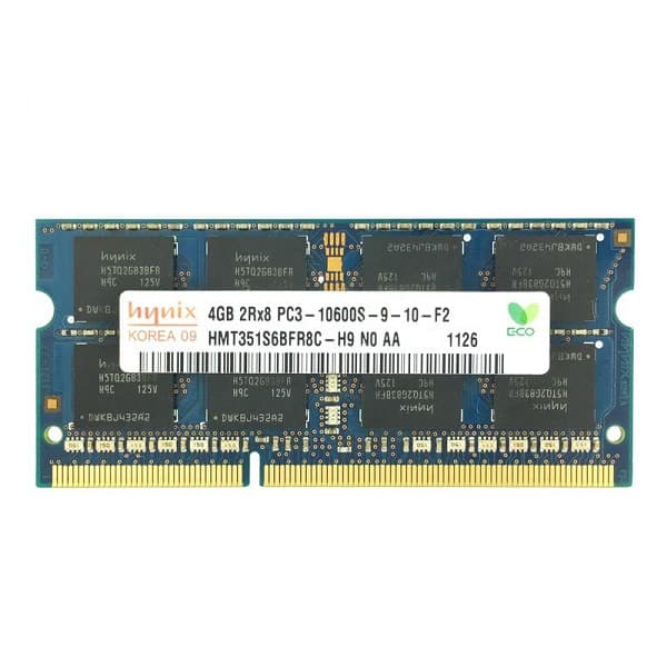 رم لپ‌تاپ DDR3 تک کاناله 4 گیگابایت 1333 مگاهرتز CL9 هاینیکس مدل PC3-10600s SO-DIMM با ولتاژ کاری 1.5 ولت