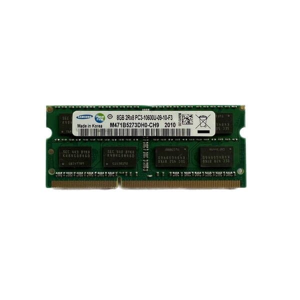 رم لپ‌تاپ DDR3 تک کاناله 8 گیگابایت 1333 مگاهرتز سامسونگ مدل PC3-10600 با تایمینگ 9 و ماژول SO-DIMM