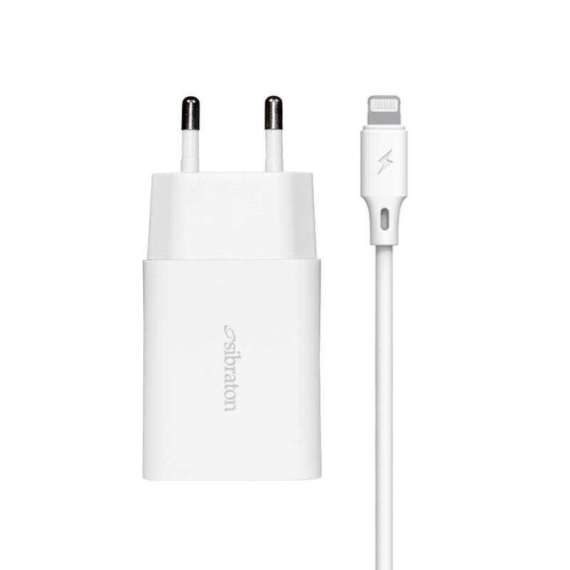 شارژر دیواری 10 وات سیبراتون مدل S-W1245i به همراه کابل تبدیل لایتنینگ