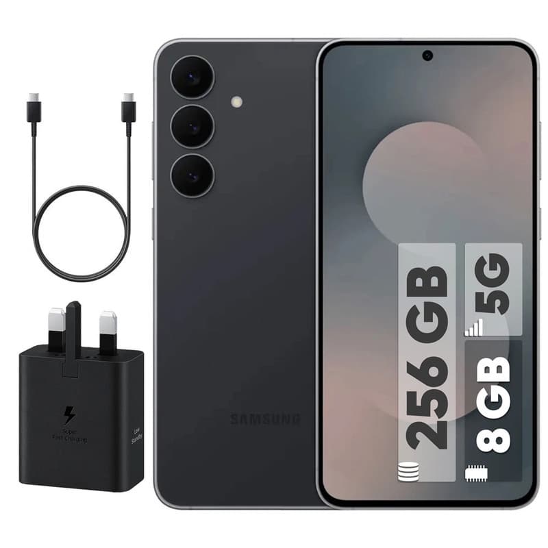 گوشی موبایل سامسونگ مدل Galaxy S25 FE دو سیم کارت ظرفیت 256 گیگابایت و رم 8 گیگابایت - به همراه شارژر 45 وات سامسونگ و کابل شارژ USB-C به طول 1.8 متر