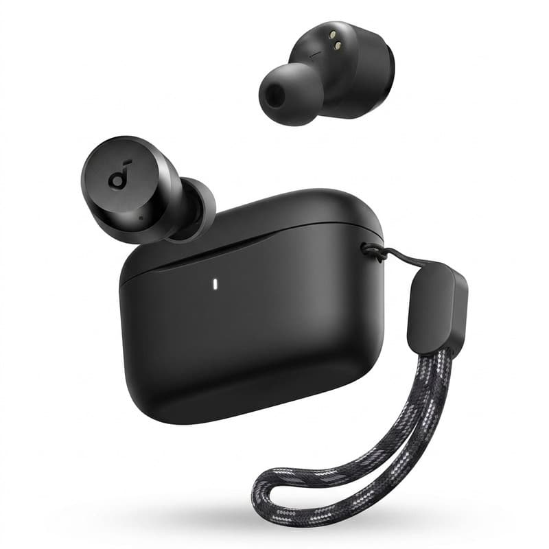 هدفون بلوتوثی انکر مدل Soundcore A25i بدون قابلیت نویز کنسلینگ، درگاه شارژ USB Type-C، دارای دو میکروفون داخلی با الگوریتم هوش مصنوعی، مقاوم در برابر پاشش آب