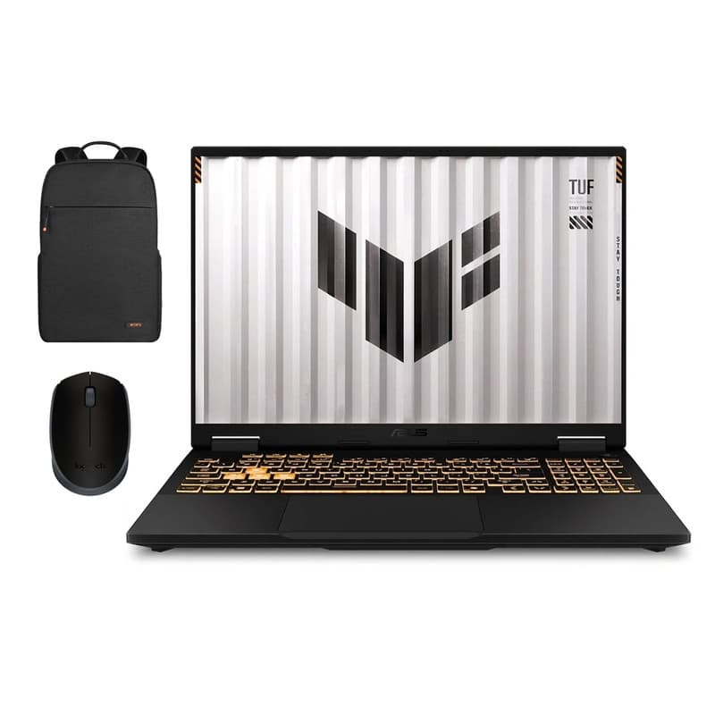 لپ تاپ 16 اینچی ایسوس مدل TUF Gaming F16 FX608JMR-F16I75060-i7 14650HX-RTX5060 8GB-32GB DDR5 5600MHz-1TB SSD-FHD 165Hz-W به همراه کیف و ماوس