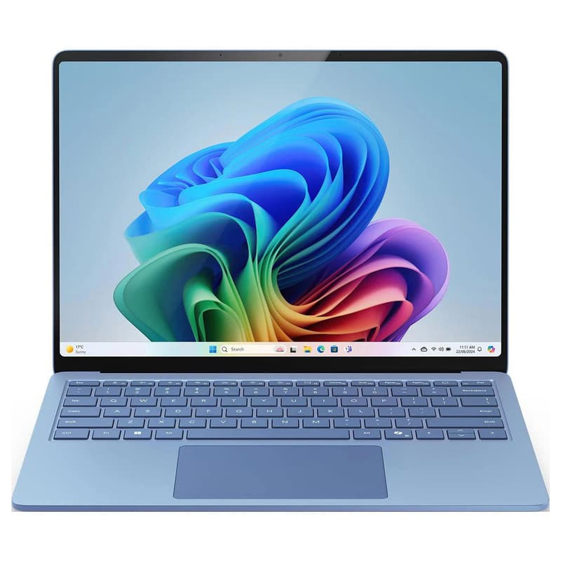لپ‌تاپ مایکروسافت مدل Surface Laptop 7 Copilot Plus PC با پردازنده Snapdragon X Elite، رم LPDDR5x 16GB با فرکانس 8448 MHz، حافظه SSD با ظرفیت 512GB، نمایشگر لمسی 13.8 اینچ PixelSense Flow با نرخ به‌روزرسانی 120Hz، سیستم‌عامل Windows 11