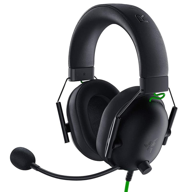 هدست گیمینگ بلوتوثی ریزر مدل BlackShark V2 X با نویز کنسلینگ بدنه، نویز کنسلینگ میکروفون (ENC)، اتصال از طریق جک 3.5 میلی‌متری، دارای صدای فراگیر 7.1 کاناله، دارای تکنولوژی صدای 360 درجه