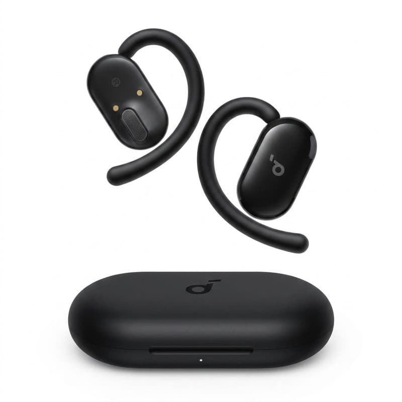 هدفون بلوتوثی انکر مدل V20i بدون قابلیت نویز کنسلینگ، درگاه شارژ USB Type-C، دارای 4 میکروفون برای مکالمه شفاف، مقاوم در برابر آب و گرد و غبار استاندارد مقاومتی IP55
