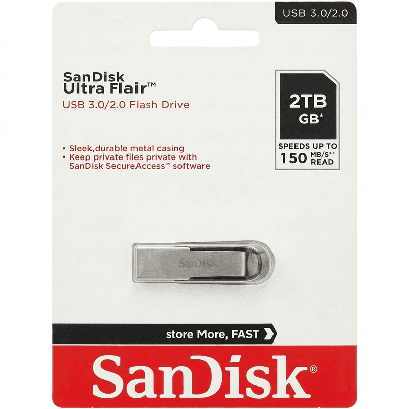 فلش مموری سن دیسک مدل Ultra Flair ظرفیت 2 ترابایت با رابط USB 3.0/2.0