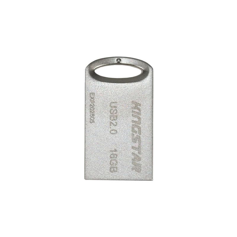 فلش مموری 16 گیگابایتی کینگ استار مدل KS235، با رابط USB 2.0، بدنه فلزی مقاوم در برابر آب، ضربه، شوک و لرزش و گردوغبار، دارای حلقه آویز